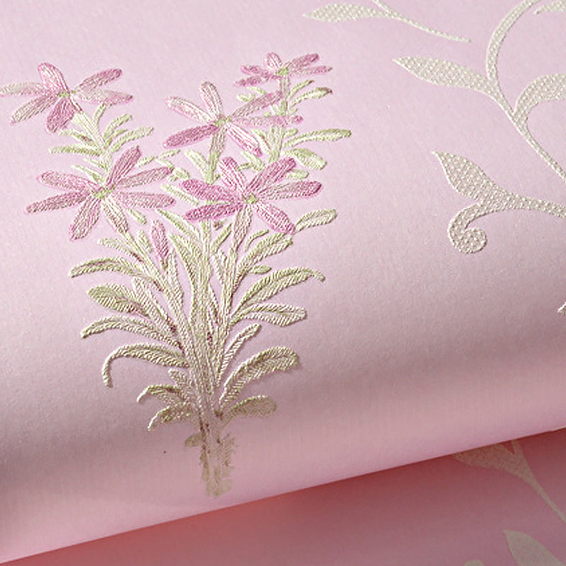 Rustic 54.2-sq ft Wall Decor Wildflower Moisture Resistant Wallpaper in Light Color Clearhalo 'Country wall decor' 'Rustic' 'Wallpaper' Wall Decor' 1170101