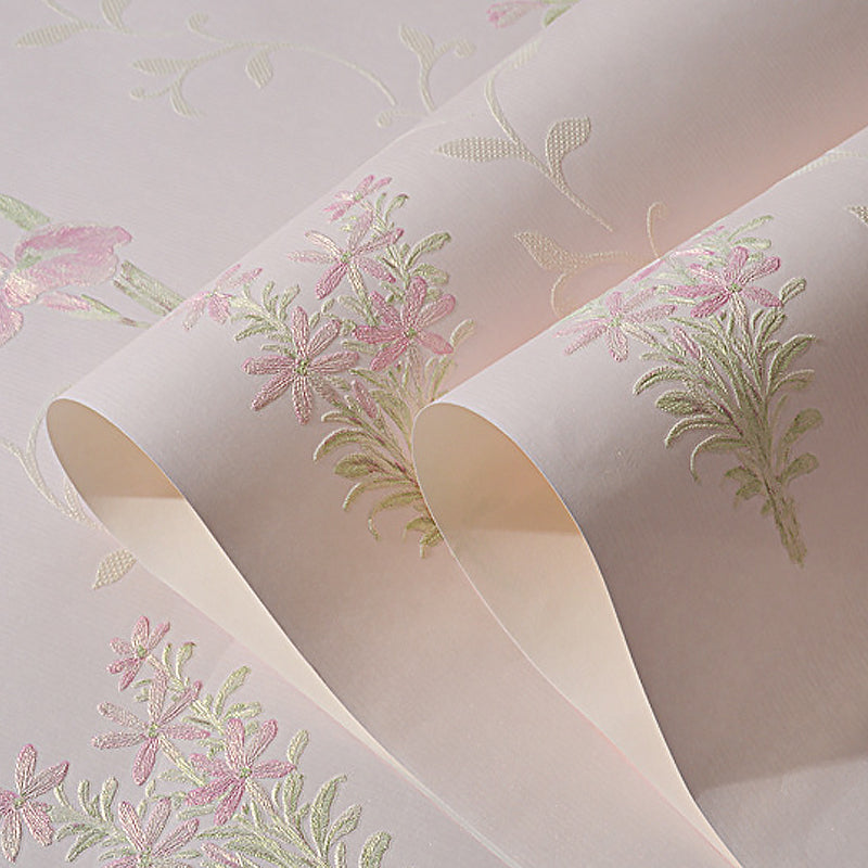 Rustic 54.2-sq ft Wall Decor Wildflower Moisture Resistant Wallpaper in Light Color Clearhalo 'Country wall decor' 'Rustic' 'Wallpaper' Wall Decor' 1170111