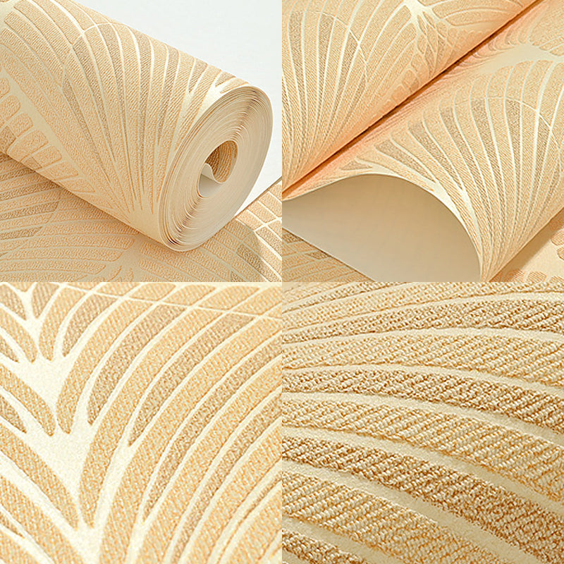 Plant Soft Color Wall Covering Foliage Non-Pasted Wallpaper Roll with Bedroom Decoration Clearhalo 'Country wall decor' 'Rustic' 'Wallpaper' Wall Decor' 1170119