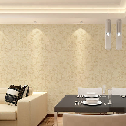 Shimmer Vinyl Plant Wallpaper Rust Peel and Stick Removable Wall Covering, 19.5' L x 23.5" W Beige Clearhalo 'Country wall decor' 'Rustic' 'Wallpaper' Wall Decor' 1170130