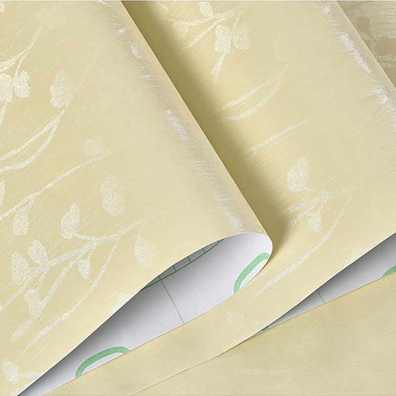 Shimmer Vinyl Plant Wallpaper Rust Peel and Stick Removable Wall Covering, 19.5' L x 23.5" W Clearhalo 'Country wall decor' 'Rustic' 'Wallpaper' Wall Decor' 1170132