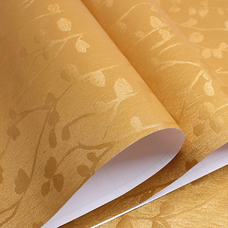 Shimmer Vinyl Plant Wallpaper Rust Peel and Stick Removable Wall Covering, 19.5' L x 23.5" W Clearhalo 'Country wall decor' 'Rustic' 'Wallpaper' Wall Decor' 1170135