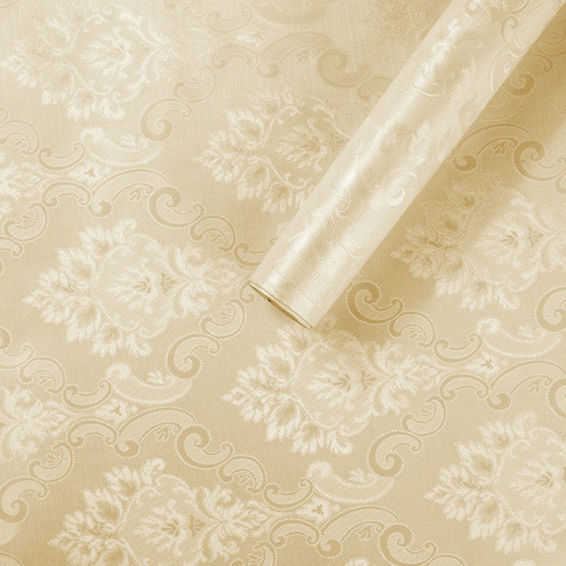 Adhesive Wallpaper Roll Medallion Light-Color Retro Style Plaster Wall Art, Removable Clearhalo 'Vintage wall decor' 'Vintage' 'Wallpaper' Wall Decor' 1170228