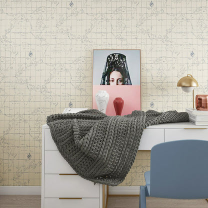 World Map Kids Wallpaper Roll for Bedroom Non-Woven Fabric Wall Art, 33' x 20.5" Light Blue Clearhalo 'Wall Decor' 'Wallpaper' 1170297