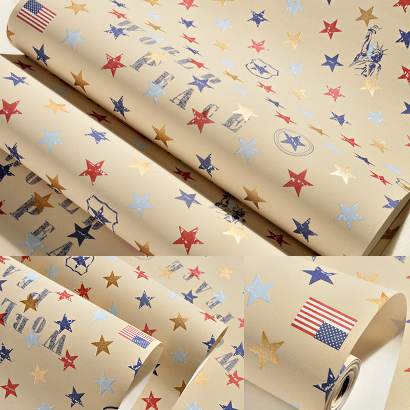 Novelty 54.2-sq ft Wallpaper Star Pattern Non-Pasted Wall Decor in Multi-Color for Kids Room Clearhalo 'Wall Decor' 'Wallpaper' 1170308