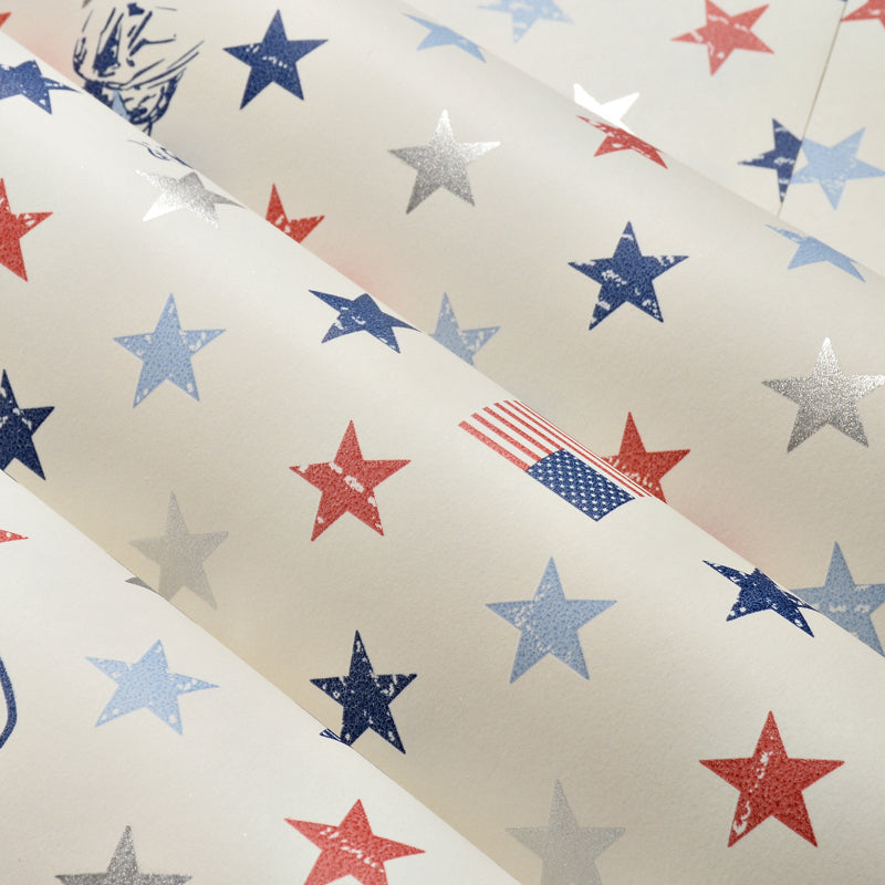 Novelty 54.2-sq ft Wallpaper Star Pattern Non-Pasted Wall Decor in Multi-Color for Kids Room Beige Clearhalo 'Wall Decor' 'Wallpaper' 1170318