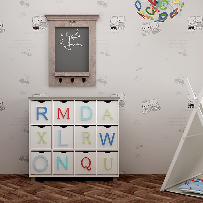 Non-Woven Wallpaper Kitten Animal Smooth Surface Wall Covering for Children's Bedroom Clearhalo 'Wall Decor' 'Wallpaper' 1170332