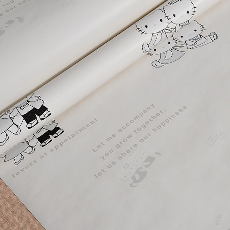 Non-Woven Wallpaper Kitten Animal Smooth Surface Wall Covering for Children's Bedroom Clearhalo 'Wall Decor' 'Wallpaper' 1170335