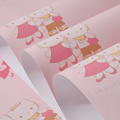 Non-Woven Wallpaper Kitten Animal Smooth Surface Wall Covering for Children's Bedroom Pink Clearhalo 'Wall Decor' 'Wallpaper' 1170340