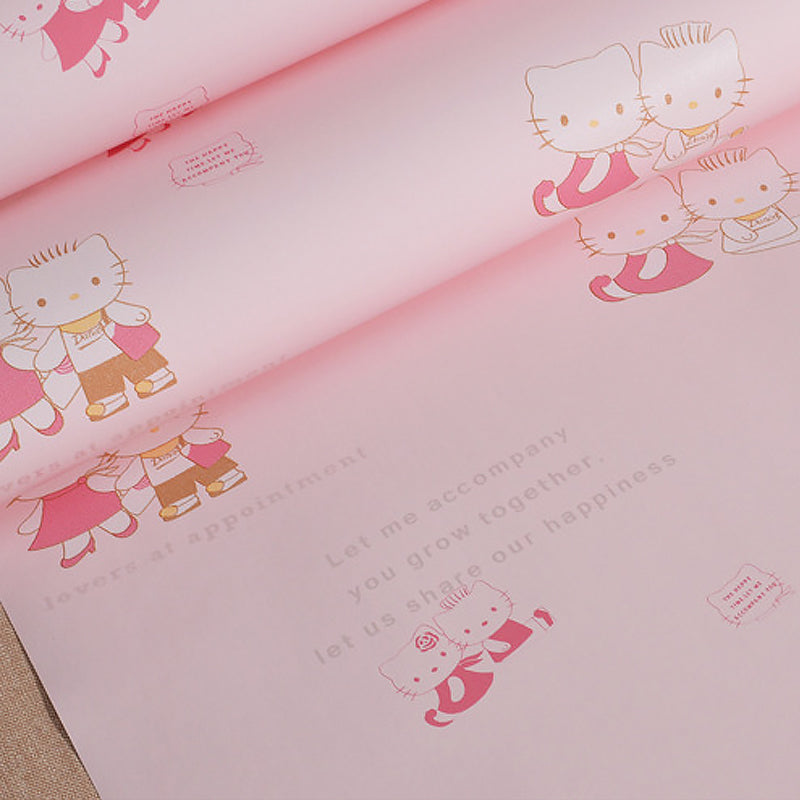 Non-Woven Wallpaper Kitten Animal Smooth Surface Wall Covering for Children's Bedroom Clearhalo 'Wall Decor' 'Wallpaper' 1170341