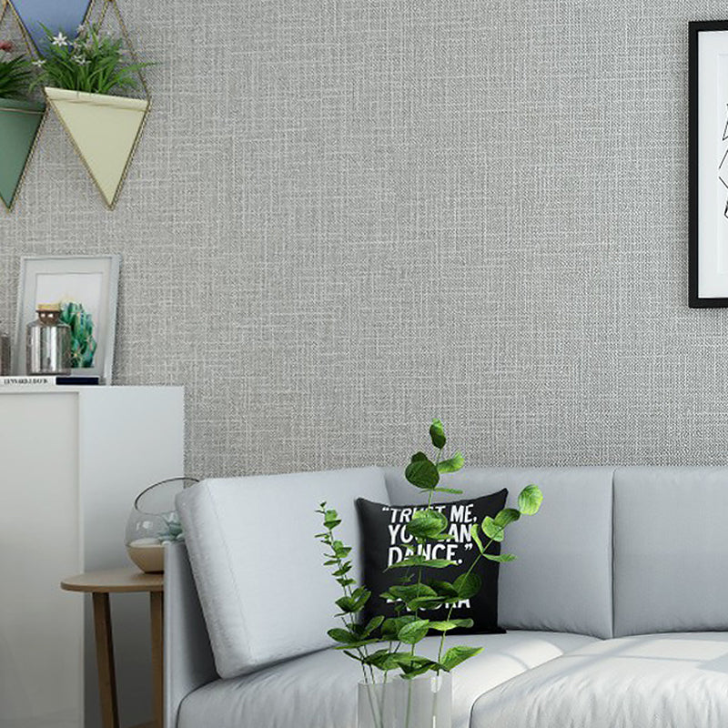 Simple Soft Color Non-Woven Wallpaper Smooth Solid Moisture-Resistant Wall Decor Light Gray Clearhalo 'Modern wall decor' 'Modern' 'Wallpaper' Wall Decor' 1170416