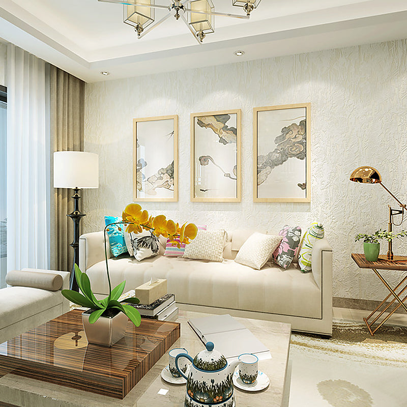 Non-Woven Textured Wallpaper Solid Teenage Living Room Wall Decor, 33' L x 20.5" W Beige Clearhalo 'Modern wall decor' 'Modern' 'Wallpaper' Wall Decor' 1170449