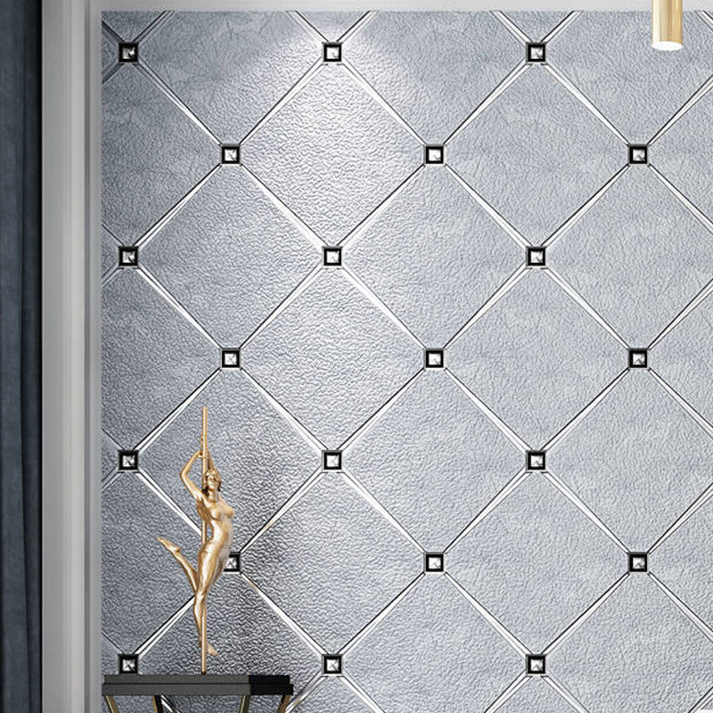 Geometric Trellis Wallpaper Contemporary Non-Woven Fabric Wall Decor in Pastel Color Grey Clearhalo 'Modern wall decor' 'Modern' 'Wallpaper' Wall Decor' 1170464