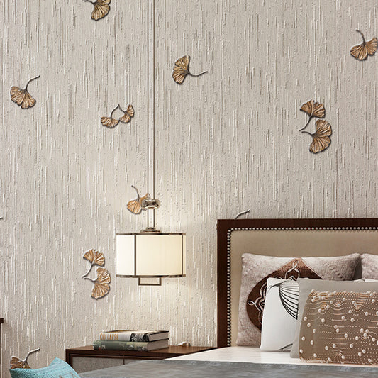 Paper Non-Pasted Wallpaper Contemporary Ginkgo Leaf Print Wall Decor in Soft Color Sand Clearhalo 'Modern wall decor' 'Modern' 'Wallpaper' Wall Decor' 1170493