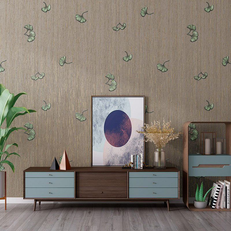 Paper Non-Pasted Wallpaper Contemporary Ginkgo Leaf Print Wall Decor in Soft Color Clearhalo 'Modern wall decor' 'Modern' 'Wallpaper' Wall Decor' 1170499