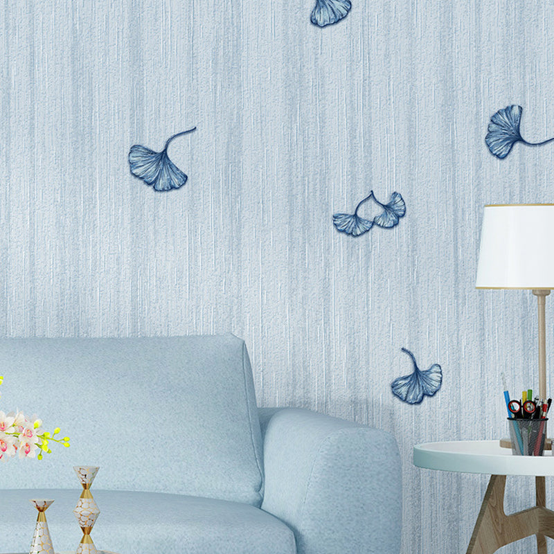 Paper Non-Pasted Wallpaper Contemporary Ginkgo Leaf Print Wall Decor in Soft Color Blue Clearhalo 'Modern wall decor' 'Modern' 'Wallpaper' Wall Decor' 1170502