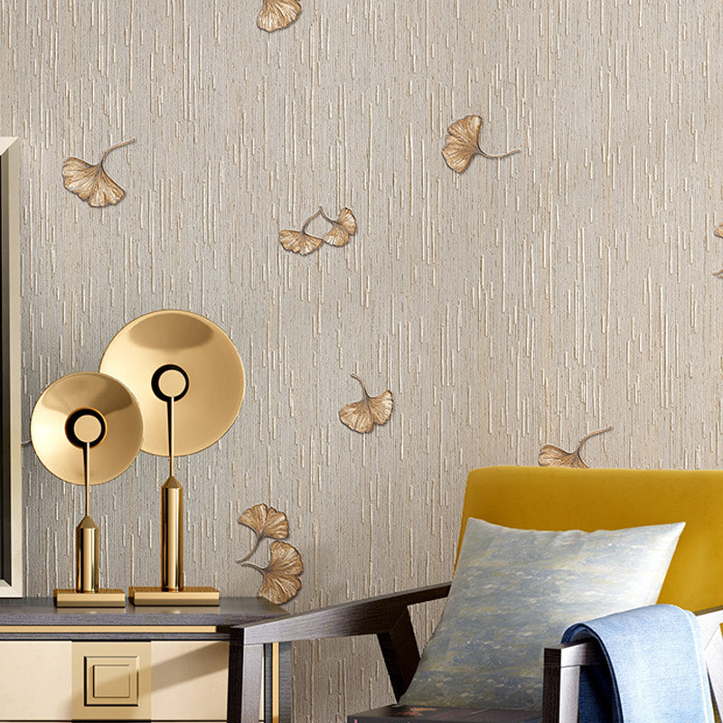 Paper Non-Pasted Wallpaper Contemporary Ginkgo Leaf Print Wall Decor in Soft Color Brown Clearhalo 'Modern wall decor' 'Modern' 'Wallpaper' Wall Decor' 1170509