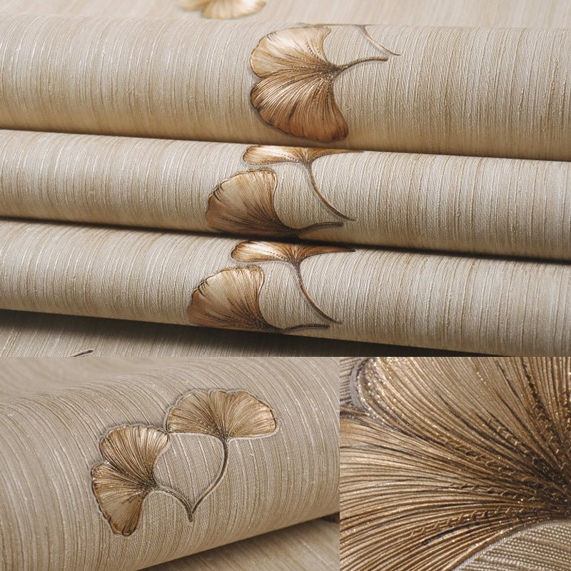 Paper Non-Pasted Wallpaper Contemporary Ginkgo Leaf Print Wall Decor in Soft Color Clearhalo 'Modern wall decor' 'Modern' 'Wallpaper' Wall Decor' 1170511