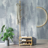 Pine Tree Forest Wallpaper Roll Nordic Style Smooth Surface Wall Decoration for Living Room Clearhalo 'Modern wall decor' 'Modern' 'Wallpaper' Wall Decor' 1170514