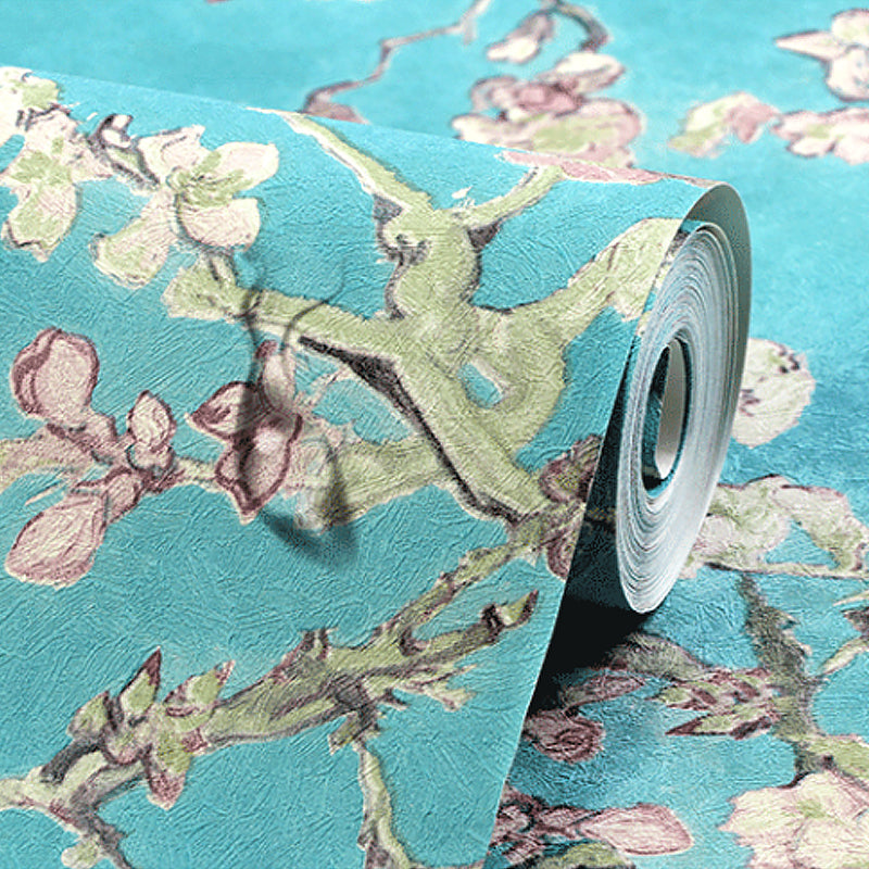 Rustic Apricot Blossom Wallpaper for Bedroom 57.1-sq ft Wall Art in Bright Color Clearhalo 'Country wall decor' 'Rustic' 'Wallpaper' Wall Decor' 1170545