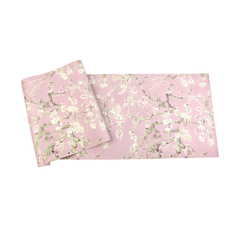 Rustic Apricot Blossom Wallpaper for Bedroom 57.1-sq ft Wall Art in Bright Color Clearhalo 'Country wall decor' 'Rustic' 'Wallpaper' Wall Decor' 1170553