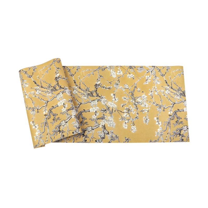 Rustic Apricot Blossom Wallpaper for Bedroom 57.1-sq ft Wall Art in Bright Color Clearhalo 'Country wall decor' 'Rustic' 'Wallpaper' Wall Decor' 1170556