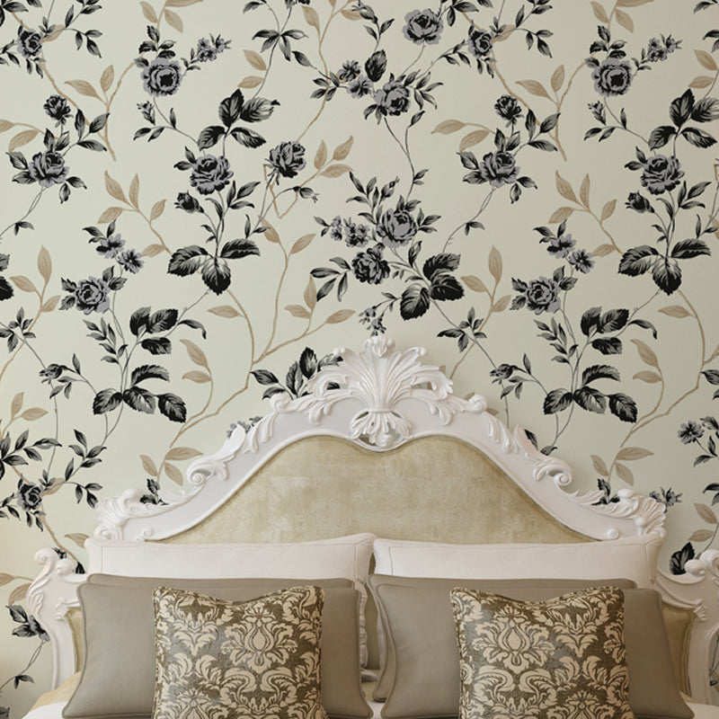 Magnolia Wallpaper Roll Light-Beige Rust Wall Art for Home Decor, 33' L x 20.5" W Light Beige Clearhalo 'Country wall decor' 'Rustic' 'Wallpaper' Wall Decor' 1170574