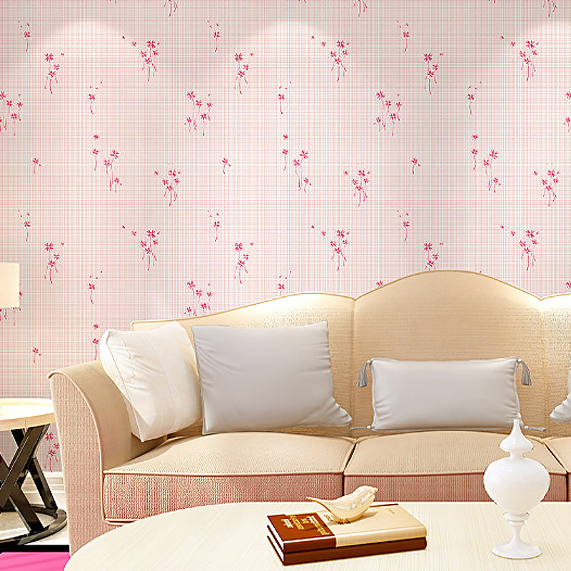 Country Girl's Wallpaper Roll Wildflower Pastel Color Wall Covering for Decoration Clearhalo 'Country wall decor' 'Rustic' 'Wallpaper' Wall Decor' 1170585