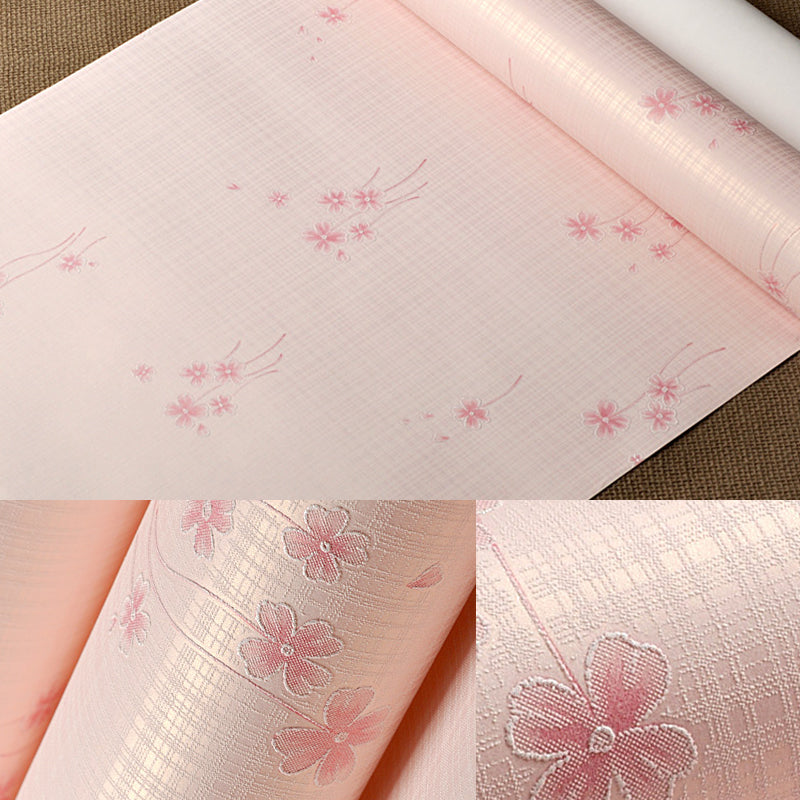 Country Girl's Wallpaper Roll Wildflower Pastel Color Wall Covering for Decoration Clearhalo 'Country wall decor' 'Rustic' 'Wallpaper' Wall Decor' 1170587