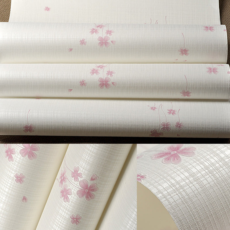 Country Girl's Wallpaper Roll Wildflower Pastel Color Wall Covering for Decoration Clearhalo 'Country wall decor' 'Rustic' 'Wallpaper' Wall Decor' 1170594