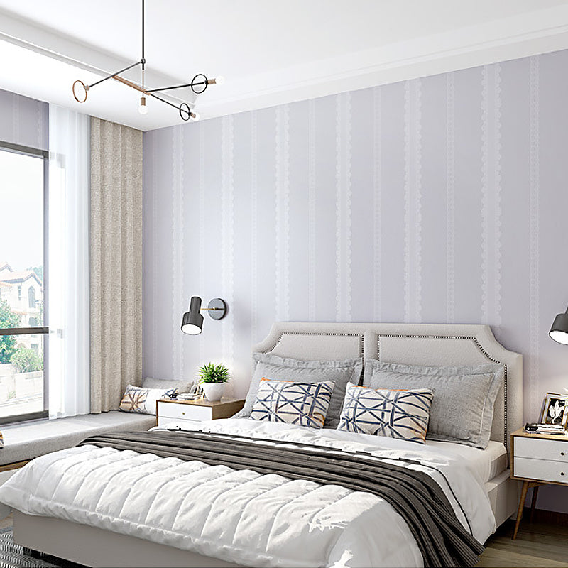 Pastel Color Striped Wallpaper Removable Minimalist Bedroom Wall Art, Self Adhesive Light Gray Clearhalo 'Modern wall decor' 'Modern' 'Wallpaper' Wall Decor' 1170638