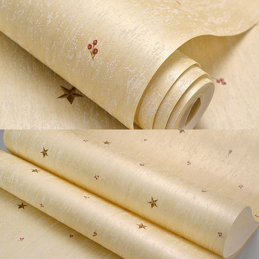 Cherry and Star Print Wallpaper Soft Color Novelty Wall Decor for Children's Bedroom Clearhalo 'Wall Decor' 'Wallpaper' 1170644