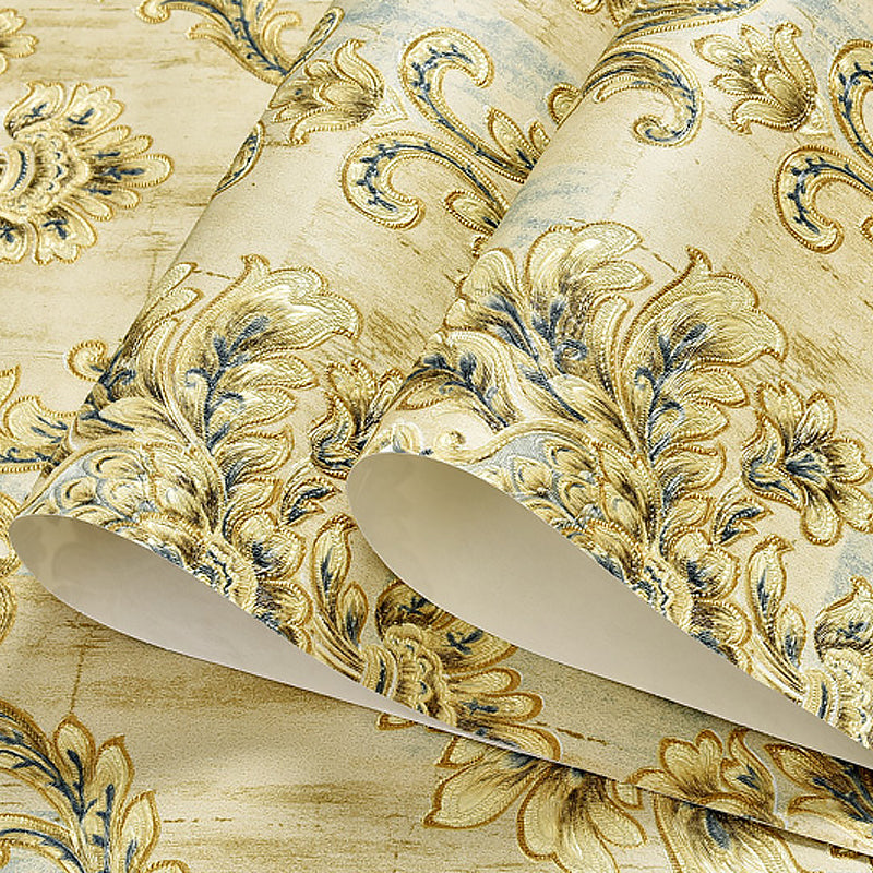 European Medallion Wallpaper Roll Pastel Color Washable Wall Covering for Home Decor Clearhalo 'Vintage wall decor' 'Vintage' 'Wallpaper' Wall Decor' 1170696