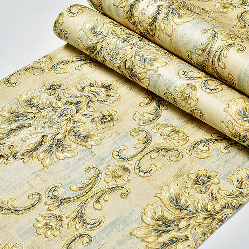 European Medallion Wallpaper Roll Pastel Color Washable Wall Covering for Home Decor Clearhalo 'Vintage wall decor' 'Vintage' 'Wallpaper' Wall Decor' 1170697