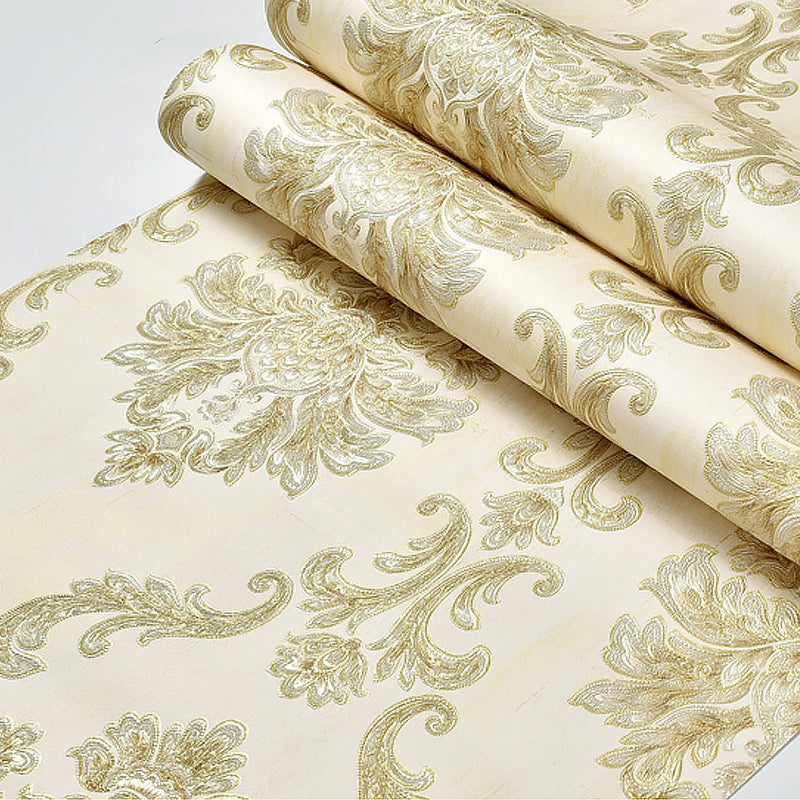 European Medallion Wallpaper Roll Pastel Color Washable Wall Covering for Home Decor Clearhalo 'Vintage wall decor' 'Vintage' 'Wallpaper' Wall Decor' 1170708