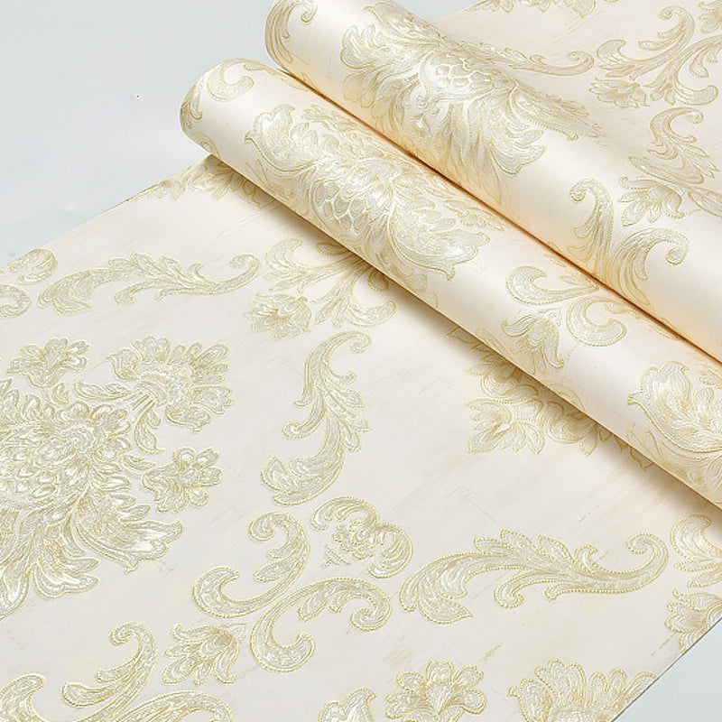 European Medallion Wallpaper Roll Pastel Color Washable Wall Covering for Home Decor Clearhalo 'Vintage wall decor' 'Vintage' 'Wallpaper' Wall Decor' 1170712