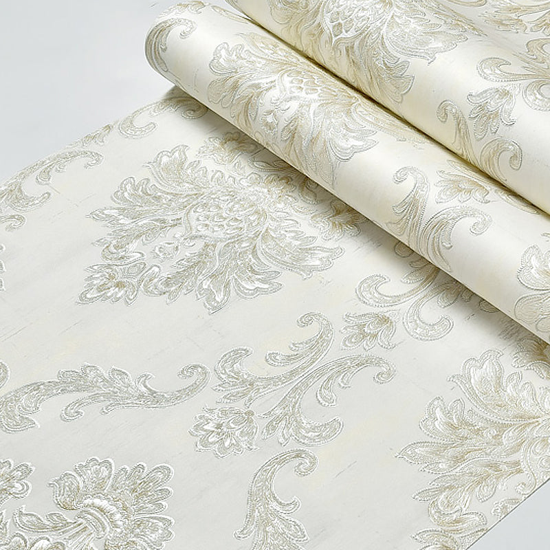 European Medallion Wallpaper Roll Pastel Color Washable Wall Covering for Home Decor Clearhalo 'Vintage wall decor' 'Vintage' 'Wallpaper' Wall Decor' 1170716