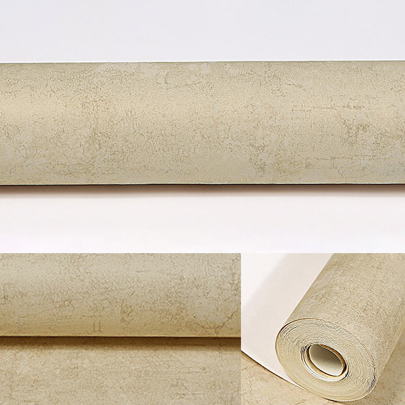 Industrial Faux Cement Wallpaper Pastel Color Living Room Wall Decor, 57.1-sq ft Light Yellow Clearhalo 'Industrial wall decor' 'Industrial' 'Wallpaper' Wall Decor' 1170800