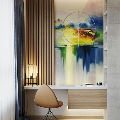 Illustration Hand Printed Wall Mural Extra Large Wall Covering for Living Room, Personalised Size Blue-Green Clearhalo 'Wall Decor' 'Wall Mural' 1170892