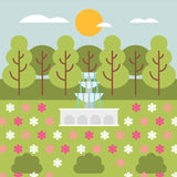 Childrens Art Cartoon Fountain Murals Red-Green Stain Proof Wall Covering for Bedroom Clearhalo 'Wall Decor' 'Wall Mural' 1171335