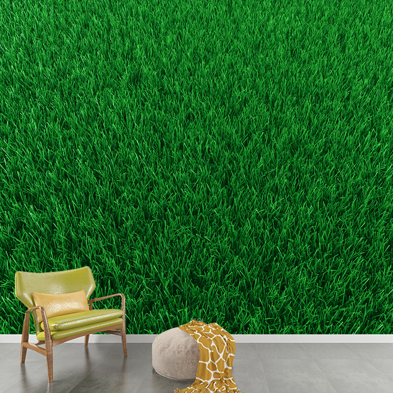 Green Paddy Field Overlook Mural Stain-Resistant Wall Covering for Dining Room, Custom Size Available Clearhalo 'Wall Decor' 'Wall Mural' 1171509