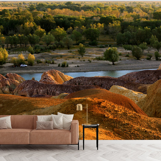 Brown Bare Mountain Mural Wallpaper Water Resistant Contemporary Living Room Wall Decor Clearhalo 'Wall Decor' 'Wall Mural' 1171518