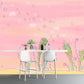 Cartoon Cactus House Mural Wallpaper for Childrens Bedroom Custom Wall Decor in Pink Clearhalo 'Wall Decor' 'Wall Mural' 1171588