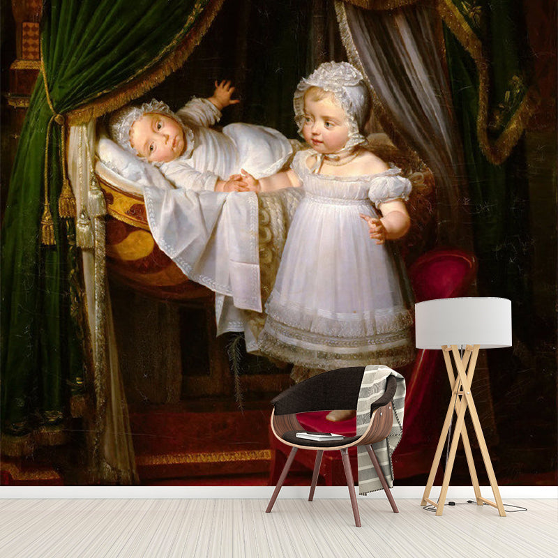 防水女の赤ちゃんの壁の装飾カスタマイズされたサイズ中世の壁壁画