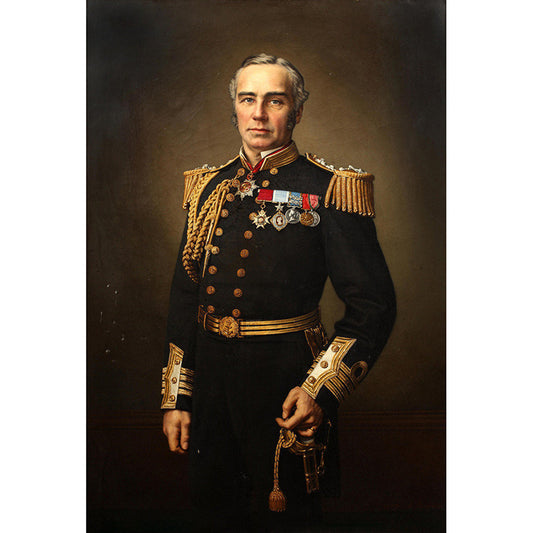 Portrait General Obi-Wan Mural Stain Resistant Wall Covering for Living Room, Black-Brown Clearhalo 'Wall Decor' 'Wall Mural' 1172170