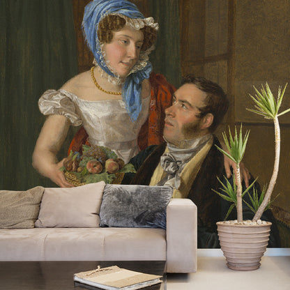 Whole Victorian Period Wallpaper Murals Brown Professor Josef Juttner and His Wife Wall Covering Brown Clearhalo 'Wall Decor' 'Wall Mural' 1172407