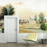 Green Classical Wallpaper Murals Whole Comers Trip Painting Wall Art for Accent Wall