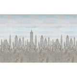 Grey-Blue City Silhouette Mural Architectural Modern Waterproof Wall Art for Living Room Clearhalo 'Wall Decor' 'Wall Mural' 1172808