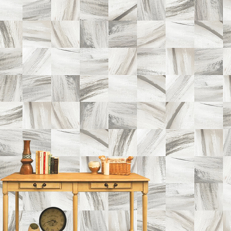 Pastel Color Matrix Mural Geometric Contemporary Stain Resistant Wall Decor for Office Gray-White Clearhalo 'Wall Decor' 'Wall Mural' 1172875