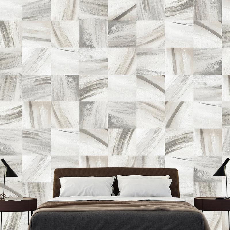 Pastel Color Matrix Mural Geometric Contemporary Stain Resistant Wall Decor for Office Clearhalo 'Wall Decor' 'Wall Mural' 1172877